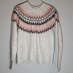 Silverflint Apres Ski Fair Isle Gray Sweater‎ S